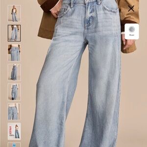 Lucky brand pleated palazzo wide leg jeans